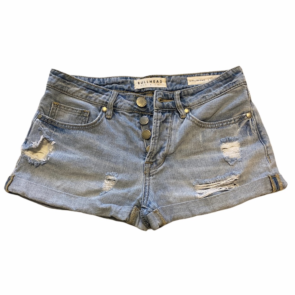 Button up jean shorts